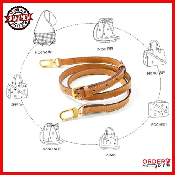 Adjustable Leather Shoulder Strap Replacement for Handbags, 43-52 Inches - Picture 8 of 8